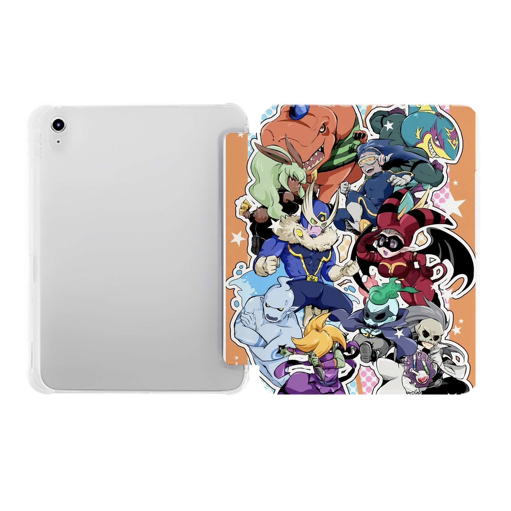 （画像用） 妖怪ウォッチ Yo-kai Watch IPad ケース ペン収納付き 三つ折りスタンド PUレザー×シリコン 対応機種9.5/10.5/10.9インチ